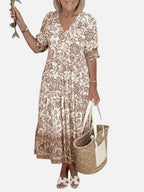 Floral V-Neck Midi Dress