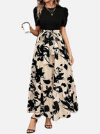 Floral Puff Sleeve Midi Dress