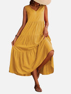 Tiered V-Neck Maxi Dress