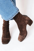 Women's Suede Heeled Ankle Boots