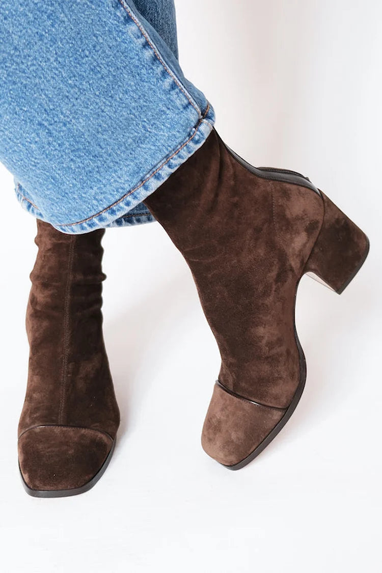 Women's Suede Heeled Ankle Boots