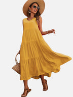 Tiered V-Neck Maxi Dress