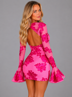 Floral Embroidered Mini Dress