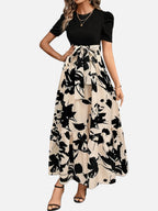 Floral Puff Sleeve Midi Dress