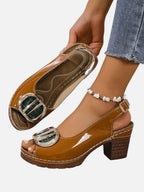 Glossy Strap Heels