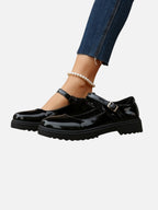 Leather Look Mary Jane Loafers