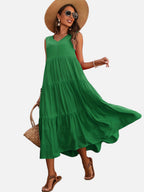 Tiered V-Neck Maxi Dress