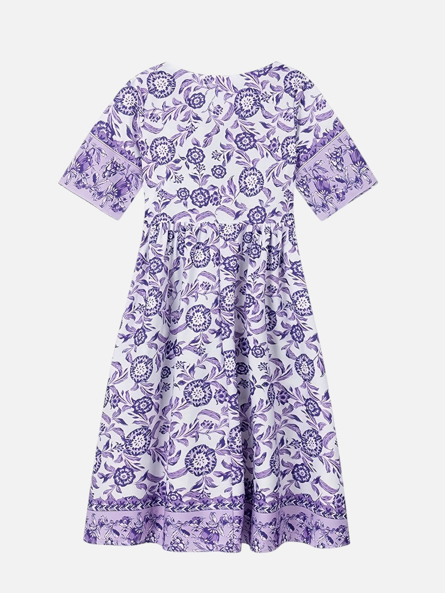 Women's Floral V-Neck Midi Dress