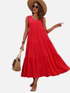 Tiered V-Neck Maxi Dress