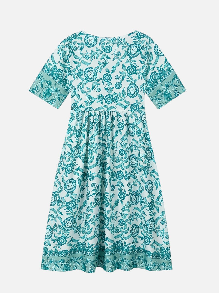 Women's Floral V-Neck Midi Dress