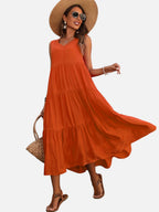 Tiered V-Neck Maxi Dress
