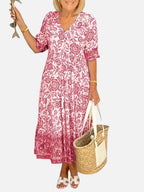 Floral V-Neck Midi Dress