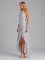 Halter Ruffle Midi Dress