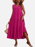 Tiered V-Neck Maxi Dress