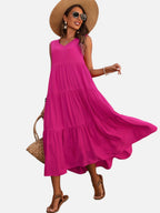 Tiered V-Neck Maxi Dress