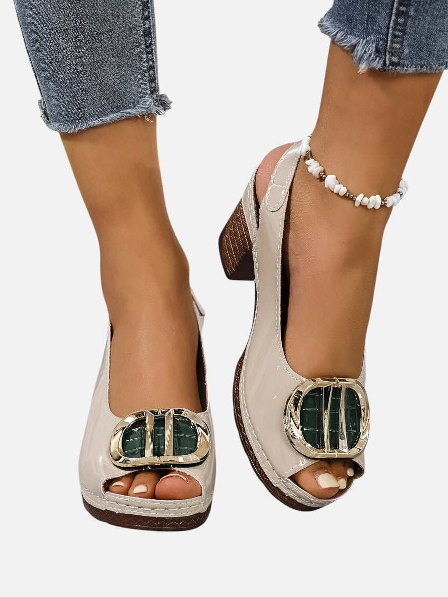 Women's Glossy Strap Heels