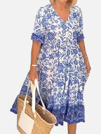 Floral V-Neck Midi Dress