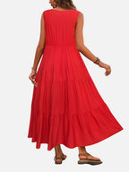 Tiered V-Neck Maxi Dress
