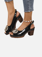 Glossy Strap Heels
