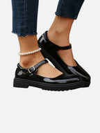 Leather Look Mary Jane Loafers