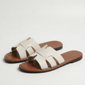 Women's Leather Look Slide Sandals