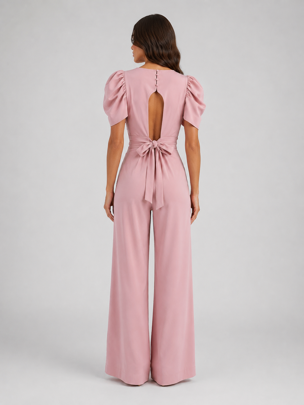 Women's Puff Sleeve Wide Leg Jumpsuit