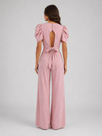 Puff Sleeve Wide Leg Jumpsuit