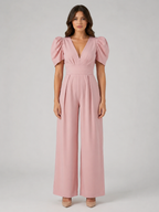 Puff Sleeve Wide Leg Jumpsuit