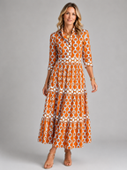 Chain Print Midi Dress