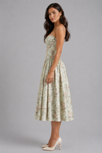 Floral Sweetheart Corset Midi Dress