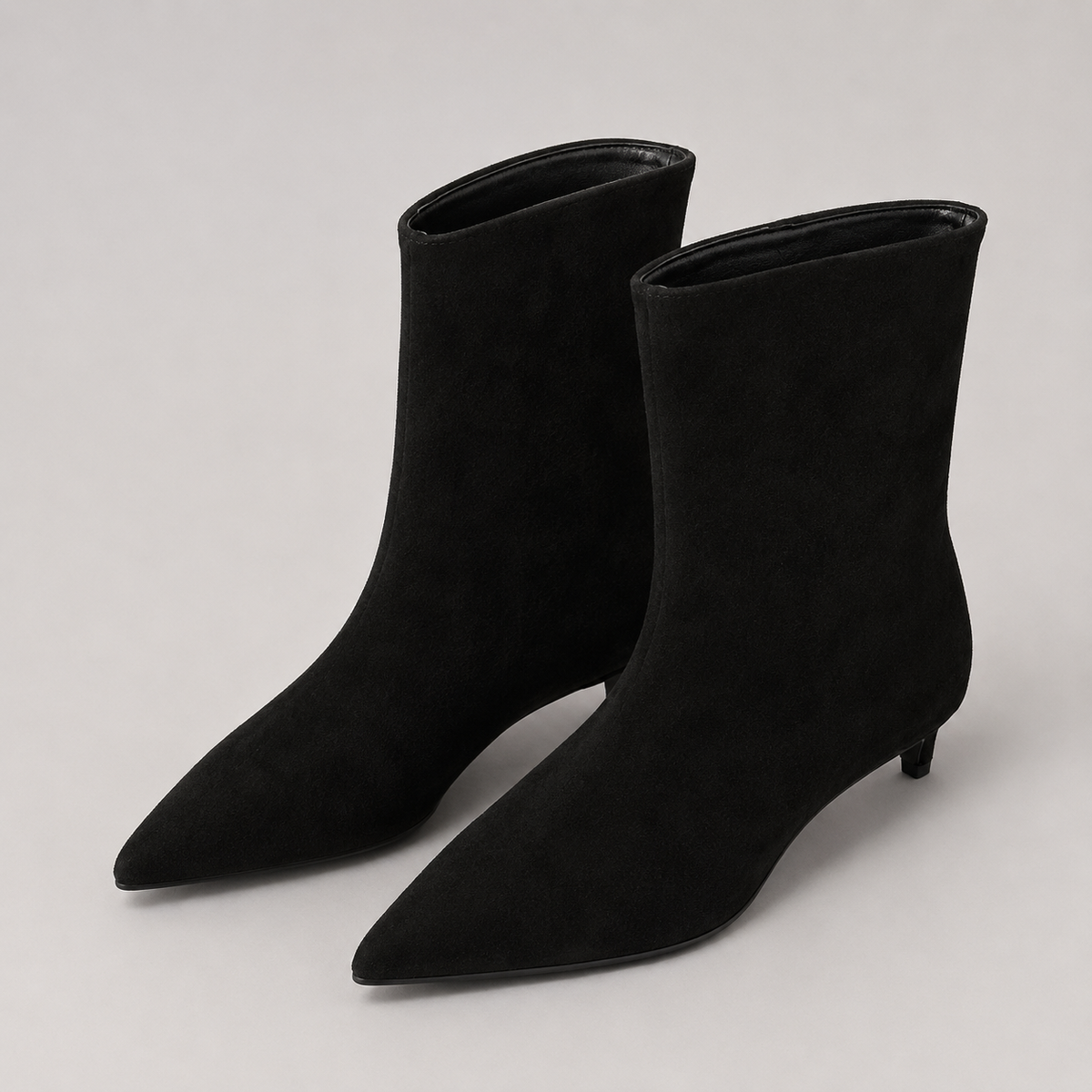Ankle Boots Suede-Look Pointed Toe