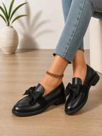 Bow Leather Loafers