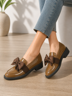 Bow Leather Loafers