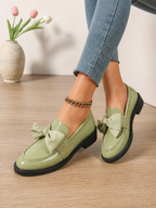 Bow Leather Loafers