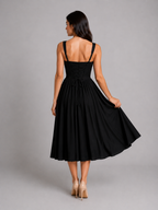 Corset Pleated Midi Dress