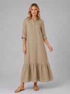 Tiered Maxi Shirt Dress