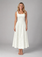 Floral Jacquard Midi Dress