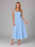 Floral Jacquard Midi Dress
