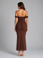 Off-Shoulder Ruched Maxi Dress