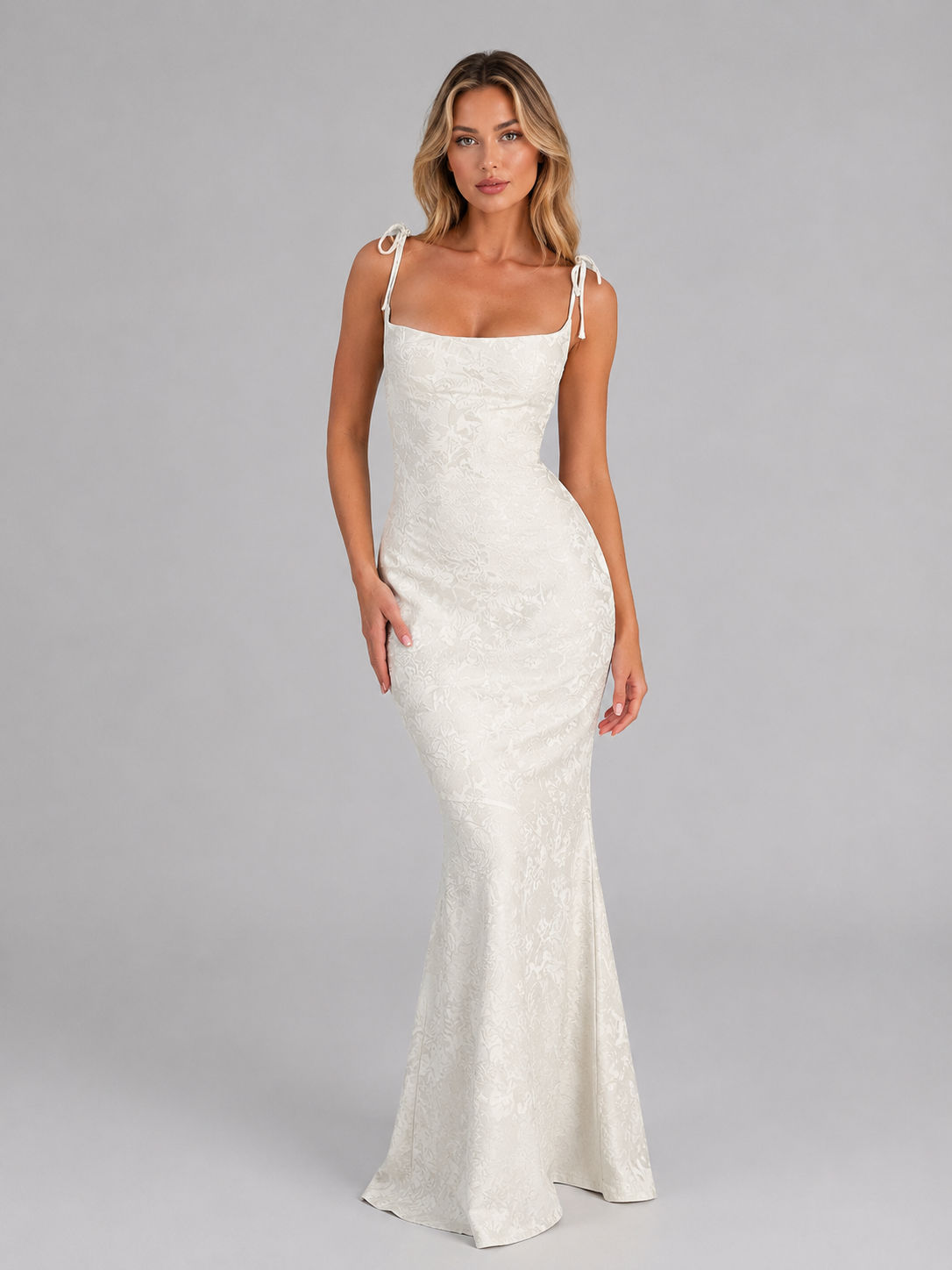 Women's Floral Jacquard Mermaid Dress