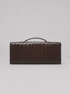Woven Leather Look Clutch Bag