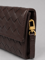 Woven Leather Look Clutch Bag