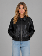 Cropped Leather Jacket