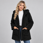 Teddy Jacket Hooded Zip Up Borg