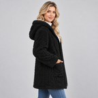 Teddy Jacket Hooded Zip Up Borg