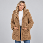 Teddy Jacket Hooded Zip Up Borg