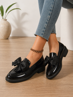 Bow Leather Loafers