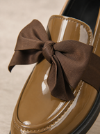 Bow Leather Loafers