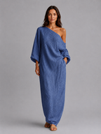 One Shoulder Draped Maxi Dress