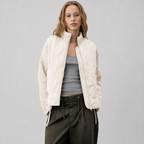 Quilted Jacket with High Collar and Patch Pockets